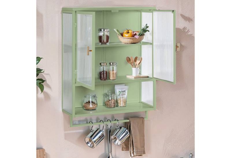 TavilaEcon Wandhängeschrank Modernes Wandregal mit Glastüren in elegantem Design, für Küche, Bad & Wohnzimmer, 60×23×78cm von TavilaEcon