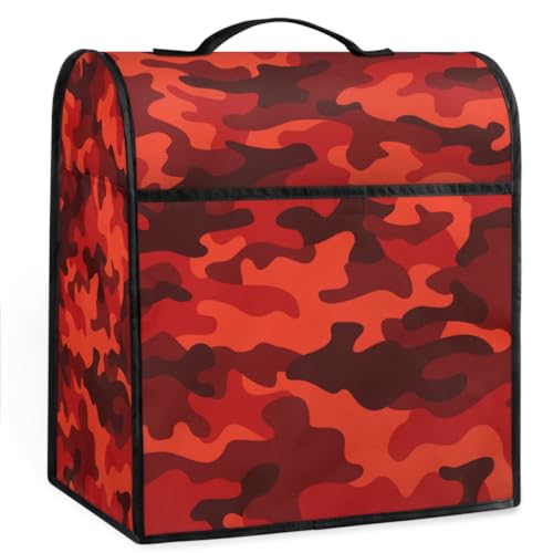 Rote Camouflage-Abdeckung für Küchenmaschine, Kaffeemaschine, Staubschutz, waschbar, Mischerabdeckung, Polyester, Küchengeräte, Abdeckung mit Taschen für Kaffeemaschine, Mixer, Entsafter von Tavisto