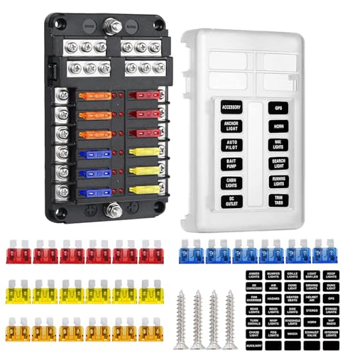 12-Fach KFZ Sicherungskasten, 100A Sicherungsblock mit LED-Warnanzeige, Wasserdicht, für Auto Boot Marine 12-Fach KFZ Sicherungskasten, 100A Sicherungsblock mit LED-Warnanzeige, Wasserdicht, für Auto Boot Marine von Tawveml