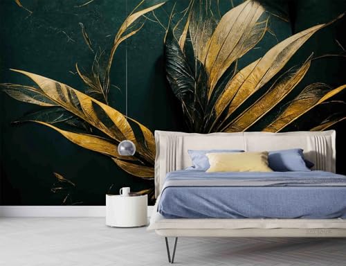 3D Effect Photo Wallpaper, Schwarze Goldblätter, 150x105cm Wallpaper, Wall Poster, Fototapete Schlafzimmer, Wall Decoration for Living Room 3D Effect Photo Wallpaper, Schwarze Goldblätter, 150x105cm Wallpaper, Wall Poster, Fototapete Schlafzimmer, Wall Decoration for Living Room von Taxpy