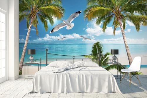 3D Effect Photo Wallpaper Möwenbaum, 350x250cm Wallpaper Wall Picture Wandbild Tapete 3D Fototapete Wandtapete Wohnzimmer Wand Tapeten von Taxpy