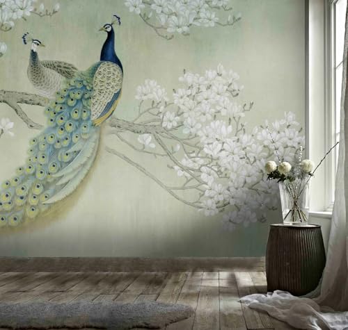 3D Photo Wallpaper Vintage Blumen Pfau, 200x140cm Wall Decoration Art Print Wallpaper Fototapete 3D Effekt Tapeten Wohnzimmer Muster Tapete Muster Wandtapete 3D Photo Wallpaper Vintage Blumen Pfau, 200x140cm Wall Decoration Art Print Wallpaper Fototapete 3D Effekt Tapeten Wohnzimmer Muster Tapete Muster Wandtapete von Taxpy