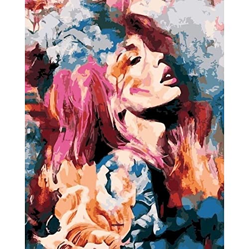 Acryl Malen Nach Zahlen Für Erwachsene Gemalte Frau Diy Bilder Auf Leinwand Geschenk Kunst Ölgemälde Kits, Rahmen Zum Selbermachen, 40 X 50 Cm Digitales Ölgemälde Diy Kinder Färbung Füllen Gemälde H von Taxpy