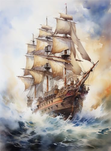 Anpassbare Leinwanddrucke Segelschiff segelt auf dem Meer,40 * 60cm Leinwand Bilder Schlafzimmer Bilder Gemälde Kunst Druck Malerei canvas von Taxpy