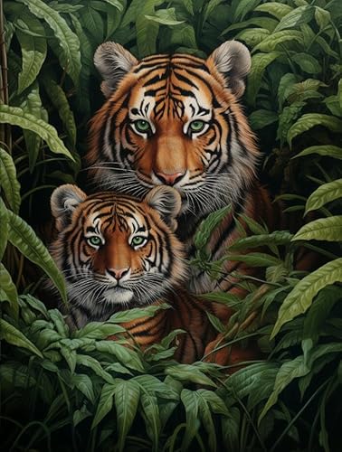 Druck Auf Leinwand Bilder Tiger im Dschungel,40 * 60cm Fotoleinwand und Kunstdrucke auf Wanddeko für Wohnzimmer Küche Weihnachten Druck Auf Leinwand Bilder Tiger im Dschungel,40 * 60cm Fotoleinwand und Kunstdrucke auf Wanddeko für Wohnzimmer Küche Weihnachten von Taxpy