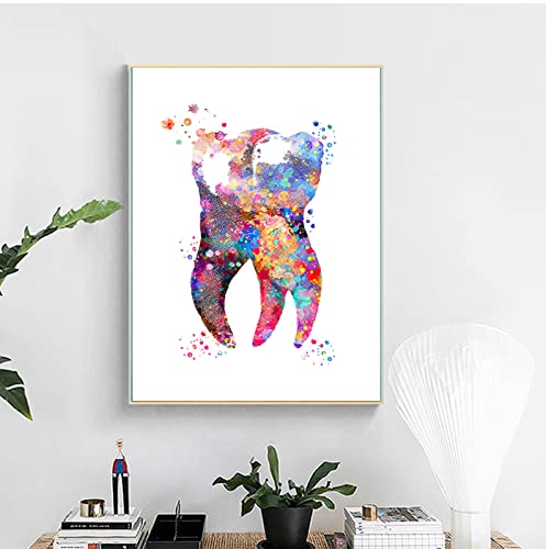 Molar Poster Aquarell Leinwand Malerei Zähne Kunst Poster Zahnarzt Wandbild Arzt Büro Dekor Zahn Anatomischer Druck Dental,50x70 Kein Rahmen Molar Poster Aquarell Leinwand Malerei Zähne Kunst Poster Zahnarzt Wandbild Arzt Büro Dekor Zahn Anatomischer Druck Dental,50x70 Kein Rahmen von Taxpy