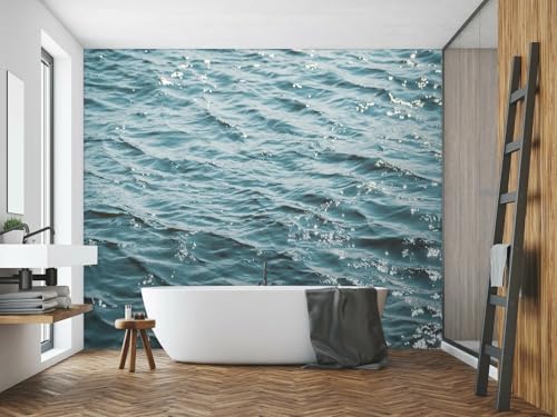 Photo Wallpaper 3D Effect Blaues Meer, 200x140cm Wandbild Tapete 3D Tapeten Wohnzimmer Muster Fototapete Schlafzimmer Wandtapete von Taxpy