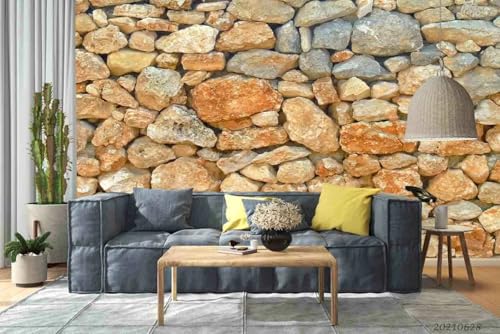 Photo Wallpaper 3D Steinmauer Textur, 430x300cm Wallpaper Wall Decoration Fototapete 3D Effekt Wandtapete Wohnzimmer Tapete Muster Tapeten Schlafzimmer von Taxpy
