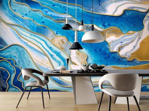 Photo Wallpaper Blaue Textur, 150x105cm 3D Effekt Wandtapete, Wand Tapeten Deko Wohnzimmer, Tapete Schlafzimmer von Taxpy
