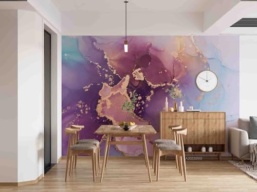 Photo Wallpaper Strukturlinien Lila Marmor, 350x250cm 3D Wall Decoration Wallpaper Fototapete Wohnzimmer Schlafzimmer Tapete 3D Effekt Wandtapete von Taxpy