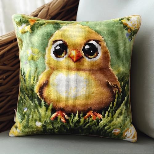 Taxpy DIY Knotting Set, Tier Vogel Latch Cushion with Pre-Print Cushion Cover, Knüpfen Set Kissen Knüpfen Handarbeit Kissen Knüpfset Mit Anleitung 43x43cm von Taxpy