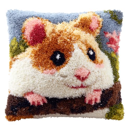 Taxpy Knüpfteppich Zum Selber Knüpf-Sets Mit Kissen Knüpfen-Set Hamster 43X43Cm Kissenbezug-Set Für Erwachsene Und Kinder Latch Hook Kit Heimaccessoire Taxpy Knüpfteppich Zum Selber Knüpf-Sets Mit Kissen Knüpfen-Set Hamster 43X43Cm Kissenbezug-Set Für Erwachsene Und Kinder Latch Hook Kit Heimaccessoire von Taxpy