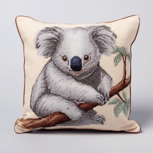 Taxpy Knüpfteppich Zum Selber knüpfen, Tier Koala Knüpfsets 43x43cm Latch Hook Kit Selbst Knüpfen Set für Erwachsene von Taxpy