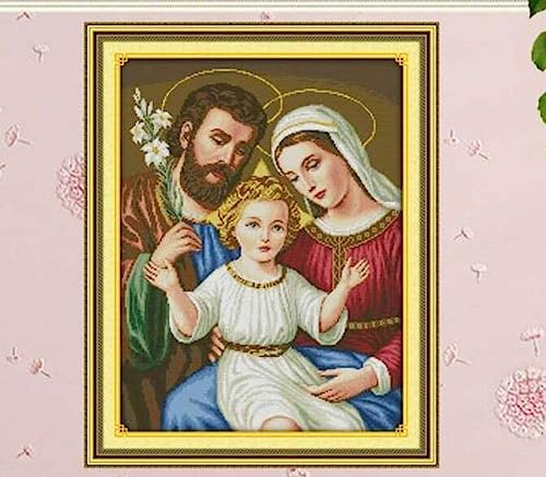 Taxpy Kreuzstich Stickpackungen Vorgedruckt Set Erwachsene, Religiöse Figur Jesus Göttin Muster, 30X40Cm Vorgedruckt Kreuzstich Stickpackung Zum Sticken Starter Set Für Erwachsene Kinder Anfänger von Taxpy