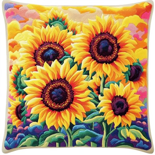Taxpy Latch Cushion for DIY Knotting Set, Sonnenblume Latch Hook Set, Knüpfen Kunsthandwerk Kissen, Stickerei Knüpf-Sets, Kissen Knüpfset Mit Anleitung 43x43cm Taxpy Latch Cushion for DIY Knotting Set, Sonnenblume Latch Hook Set, Knüpfen Kunsthandwerk Kissen, Stickerei Knüpf-Sets, Kissen Knüpfset Mit Anleitung 43x43cm von Taxpy