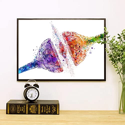Taxpy Neuroscience Neurology Medical Biology Gift Synapse Receptor Brain Nerve Cell Art Anatomy Poster Canvas Painting Wall Decor, 30x40 No Frame von Taxpy