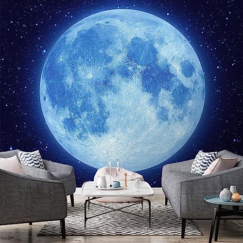 Wandbilder Wand Deko 3D-Wandbilder mit Nachthimmel und Mond, 150 x 105 cm Wandtattoo Wandaufkleber für Junge Mädchen Schlafzimmer Wanddeko von Taxpy
