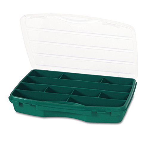 Tayg 021008 Etui mit festen Trennwänden Nr Sortimentskasten 21-10/256 x 192 x 42 mm / 10 Fächer/grün-transparent von Tayg