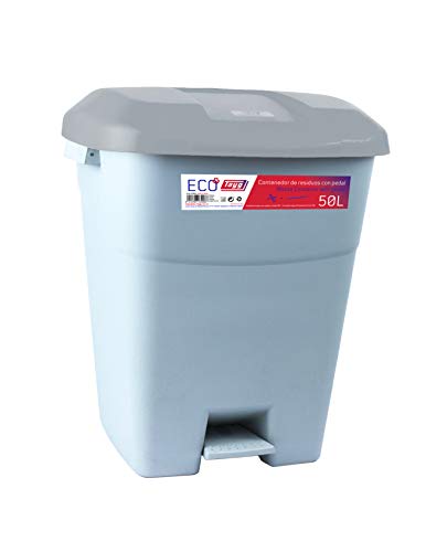 Tayg 434068 Abfallbehälter mit Pedal, grauem Boden und grauem Deckel, 50 Liter von Tayg