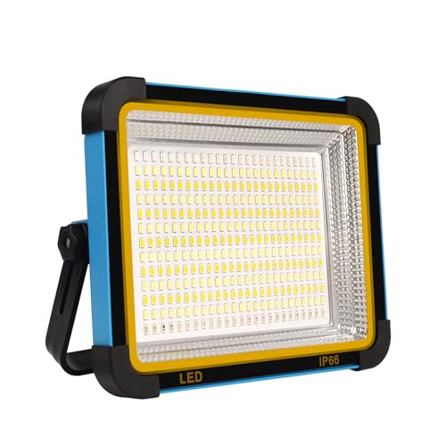 LED Baustrahler Akku, Solar Arbeitsleuchte Tragbare Abstimmbar 100W Äquivalent, 5 Modi Solar Wiederaufladbar LED Arbeitsstrahler, Camping Flutlicht 10000mAh für Angeln Notfall Baustelle Garage LED Baustrahler Akku, Solar Arbeitsleuchte Tragbare Abstimmbar 100W Äquivalent, 5 Modi Solar Wiederaufladbar LED Arbeitsstrahler, Camping Flutlicht 10000mAh für Angeln Notfall Baustelle Garage von Tayire