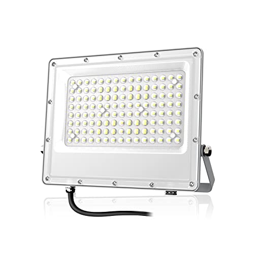 Tayire LED Strahler Außen 100W, 10000LM Superhell LED Fluter, 6000K Kaltweiß Scheinwerfer IP65 Wasserdicht Flutlicht Aussenstrahler für Garten, Terrassen, Garage, Werkstatt, Sportplatz von Tayire