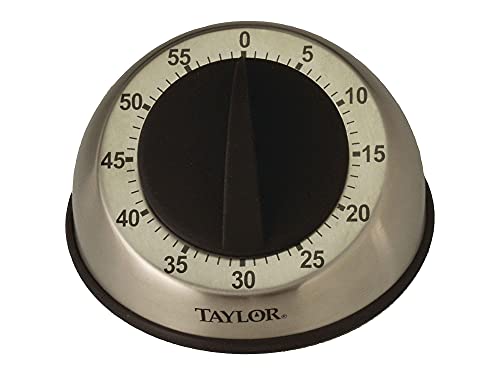 Taylor Precision Products Mechanischer Edelstahl-Timer für Schule, Lernen, Projekte und Küchenaufgaben, Mehrfarbig, Einheitsgröße von Taylor