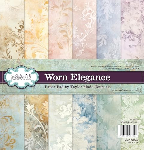 Taylor made Journals CEPP0032 Creative Expressions Worn Elegance 8 in x 8 in Paper Pad Papierblock, Papier, Mehrfarbig, 8 x 8 in, 7 stück Taylor made Journals CEPP0032 Creative Expressions Worn Elegance 8 in x 8 in Paper Pad Papierblock, Papier, Mehrfarbig, 8 x 8 in, 7 stück von Niceter