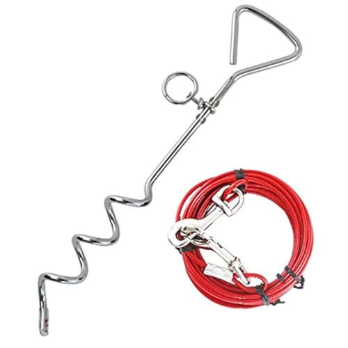 Taylor & Brown Robustes Hunde-Auslaufkabel mit spiralförmigem Erdspieß, Stabiler Welpen-Haustier-Hundepfahl und Hundeleine für Outdoor, Hof oder Camping, 3 m Taylor & Brown Robustes Hunde-Auslaufkabel mit spiralförmigem Erdspieß, Stabiler Welpen-Haustier-Hundepfahl und Hundeleine für Outdoor, Hof oder Camping, 3 m von Taylor & Brown