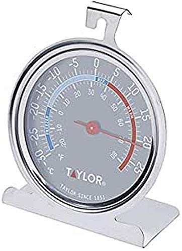 Taylor Pro, Kühl-/Gefrierschrankthermometer mit Klassischem Design, Edelstahl, 8,5 x 4,5 x 10 cm von Taylor