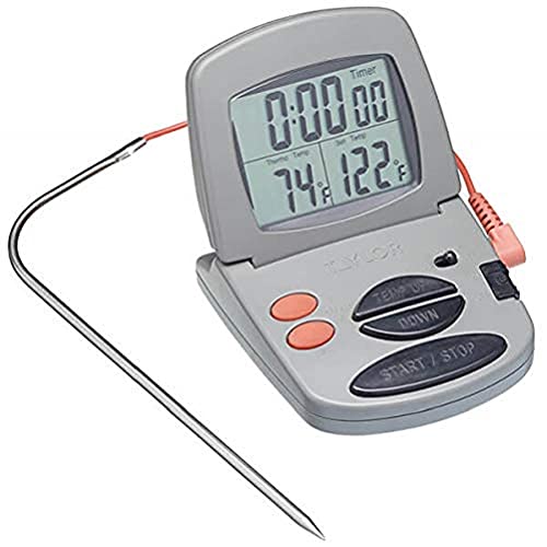 Taylor Pro, Digitales Fleischthermometer für den Backofen, exakte Multifunktionale Thermometersonde zum Garen von Lebensmitteln, , Ideal für Fleisch- und Grillgerichte, Kunststoff/Edelstahlgrau von Taylor
