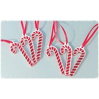 Zuckerstange Weihnachtsschmuck, Acryl Baumschmuck, Rot Weisse Weihnachtsdeko, Spiegel, Festliche Hängedeko von TaylorMaydeuk