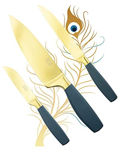 Küchenmesser-Set, 3-teilig, 9 cm, 12 cm, 15 cm Küchenmesser-Set, matt-goldfarben von Taylors Eye Witness