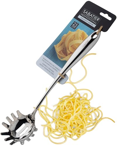 Sabatier Professioneller Spaghetti-Servierlöffel, Metall, hochglanzpoliert, zum Abmessen, Abtropfen und Servieren von Nudeln, starke Konstruktion, spülmaschinenfest von Taylors Eye Witness