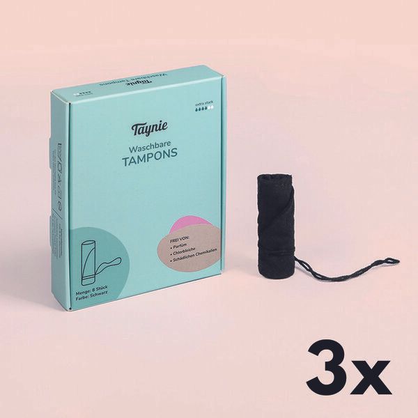 Taynie Waschbare Tampons extra stark (8 Stk.) - Biozidfrei - wiederverwendbar - 90°C - Stofftampons - Bio-Baumwoll Tampons von Taynie