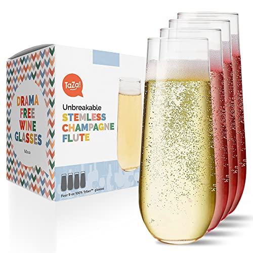 Unzerbrechliche Champagnergläser ohne Stiel, 266 ml, bruchsichere Tritan-Kunststoffgläser, wiederverwendbar, spülmaschinenfest, für Hochzeit, Junggesellinnenabschied, Reisen und Pool, 4 Stück Unzerbrechliche Champagnergläser ohne Stiel, 266 ml, bruchsichere Tritan-Kunststoffgläser, wiederverwendbar, spülmaschinenfest, für Hochzeit, Junggesellinnenabschied, Reisen und Pool, 4 Stück von Taza