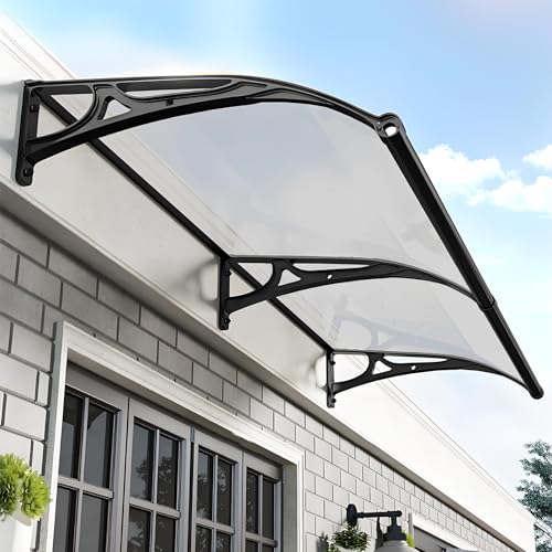 Vordach für Haustür mit Großem Waschbecken aus Aluminiumlegierung,Haustürvordach Fenstermarkise,Polycarbonat Rundbogenvordach,Beidseitiger Abfluss,für Balkon-Traufe-Garten-Regen- und Schneeschutz Vordach für Haustür mit Großem Waschbecken aus Aluminiumlegierung,Haustürvordach Fenstermarkise,Polycarbonat Rundbogenvordach,Beidseitiger Abfluss,für Balkon-Traufe-Garten-Regen- und Schneeschutz von Tazyee