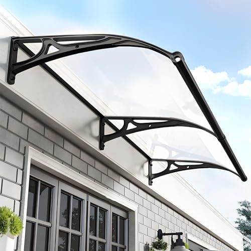 Vordach für Haustür mit Großem Waschbecken aus Aluminiumlegierung,Haustürvordach Fenstermarkise,Polycarbonat Rundbogenvordach,Beidseitiger Abfluss,für Balkon-Traufe-Garten-Regen- und Schneeschutz Vordach für Haustür mit Großem Waschbecken aus Aluminiumlegierung,Haustürvordach Fenstermarkise,Polycarbonat Rundbogenvordach,Beidseitiger Abfluss,für Balkon-Traufe-Garten-Regen- und Schneeschutz von Tazyee