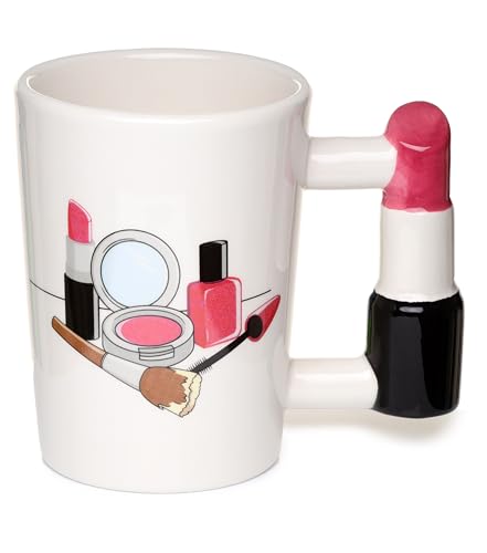 Puckator Werkzeug für Mädchen Lippenstift geformter Henkel Tasse aus Dolomit-Keramik von Puckator