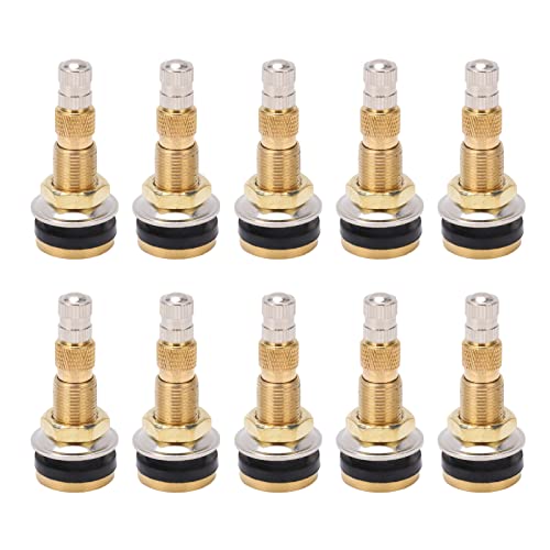 10 Stück Air Liquid Tubeless Reifenventilschaft, Metallventile Kupfer Felgenventile Messing Tubeless Air Liquid Ventil 1 7/8 Zoll TR618A Ersatz für Traktor 0,625 Zoll Ventilloch von Tbest