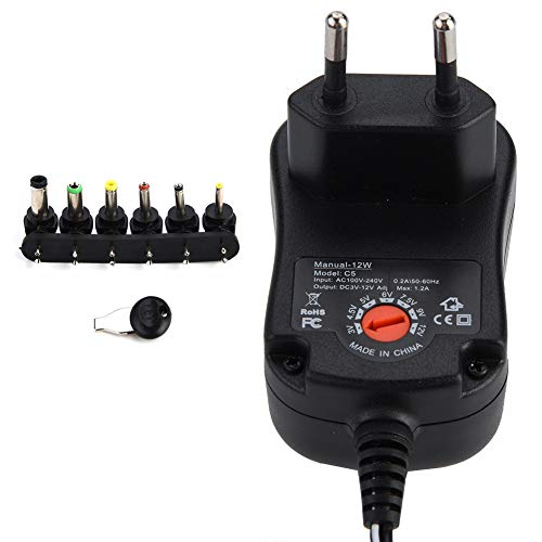 4 5 Volt netzteil,Tbest Ad-0601000Dv,3-12V Netzteil Mit Einstellbarer Spannung,12W-Adapter,1,2A Ausgang 100-240V,Desktop Und Peripheriegeräte (Eu-Stecker) von Tbest