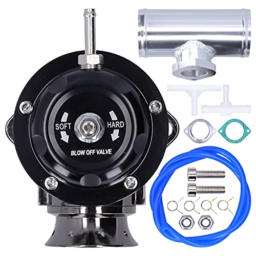 Universal Aluminium Billet Turbo Blow Off Ventil, 2,5-Zoll-Flanschrohr Typ-RS Ablassventil Autozubeh Abblasventil SDD-BOVGRSBL FPG250(schwarz) von Tbest