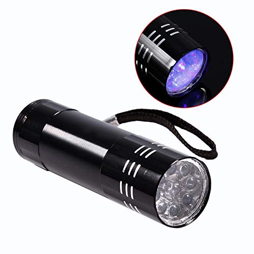 Blaulicht Lampe,9 Led Uv-Taschenlampe,Lichtsensor Mit 3 Aaa-Batterien (Nicht Im Lieferumfang Enthalten) Violett von Tbest