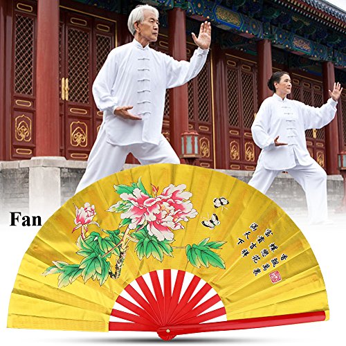 fächer drache,Fächer Drache,Tai Chi Fächer Baambus,Chinesischer Fächer Tai Chi Fan,Chinesische Kung Fu Kampfkunst Fan Bambus Seide Fan Rechte Hand Wushu Tanz Leistung Pratice Training Folding Fan Hand von Tbest