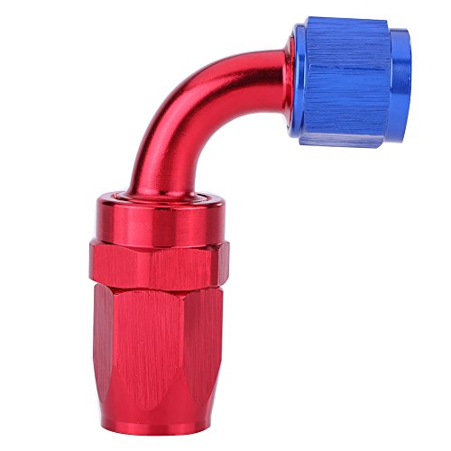 Dash 10,Fitting Blau Eloxiert,Öl-Kraftstoffleitungsanschluss,An10 Kraftstoffleitungs-Schlauchende,Drehanschluss,Ölkühleradapter,Blau Und Rot Eloxiert(90°) von Tbest