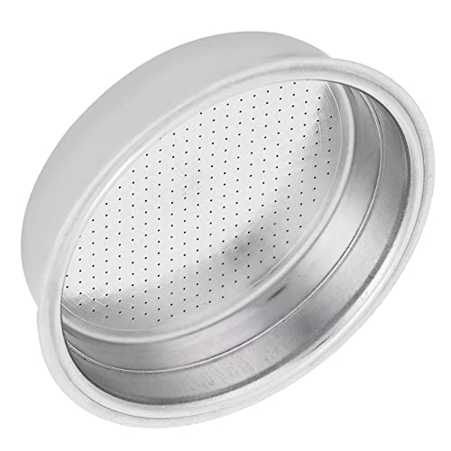Filterkorb,51Mm Filterkorb,Doppelschicht-Kaffeemaschine,Doppelschicht-Edelstahl-Kaffeefilter Druckfilterkorb Kaffeemaschinenzubehör (Einzelportion) von Tbest