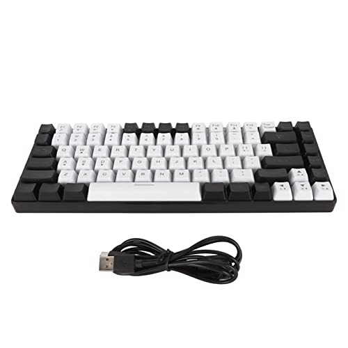Gaming-Tastatur Typ C, 84 Tasten, RGB-Hintergrundbeleuchtung, Omisch Gebogen, Leise, Wireyboard für Fay Office Editing e, Gaming-Tastatur, Kabelgebundene Tastatur, von Tbest