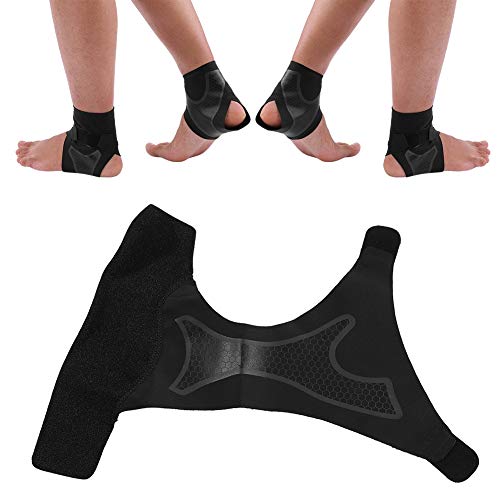 Knöchelbandage Atmungsaktives Neopren Fuß-Bandage Einstellbar Fußgelenkstütze Hilft Verstauchungen zu verhindern, Sprunggelenkbandage für Damen, Herren, Kinder(L-1 Paar) von Tbest