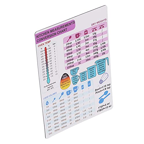 Kitchen Conversion Chart,Küchen-Umrechnungstabellen-Magnet,Mess-Spickzettel,Magnetisches Gewicht,Flüssitstemperatur-Führer,Kochzubehör von Tbest