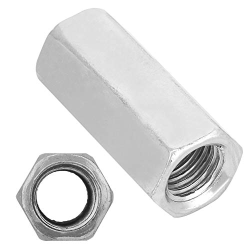 Tbest Gewindereduziermuffe Aussengewinde M10 auf Innengewinde M16 Verzinkt, Langmutter M16, 2 Stück, 16 mm, Sechskant, Kohlenstoffstahl von Tbest