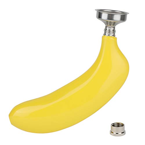 bananen flachmann,Banane Flachmann,Kolben Whisky Bananenform,Pocket Whisky Flasche,Mini Edelstahl Flachmann Bananen Form Kolben Alkohol Edelstahl 5Oz Tragbare Fruchtförmige Whisky Alkohol Taschenflasc von Tbest